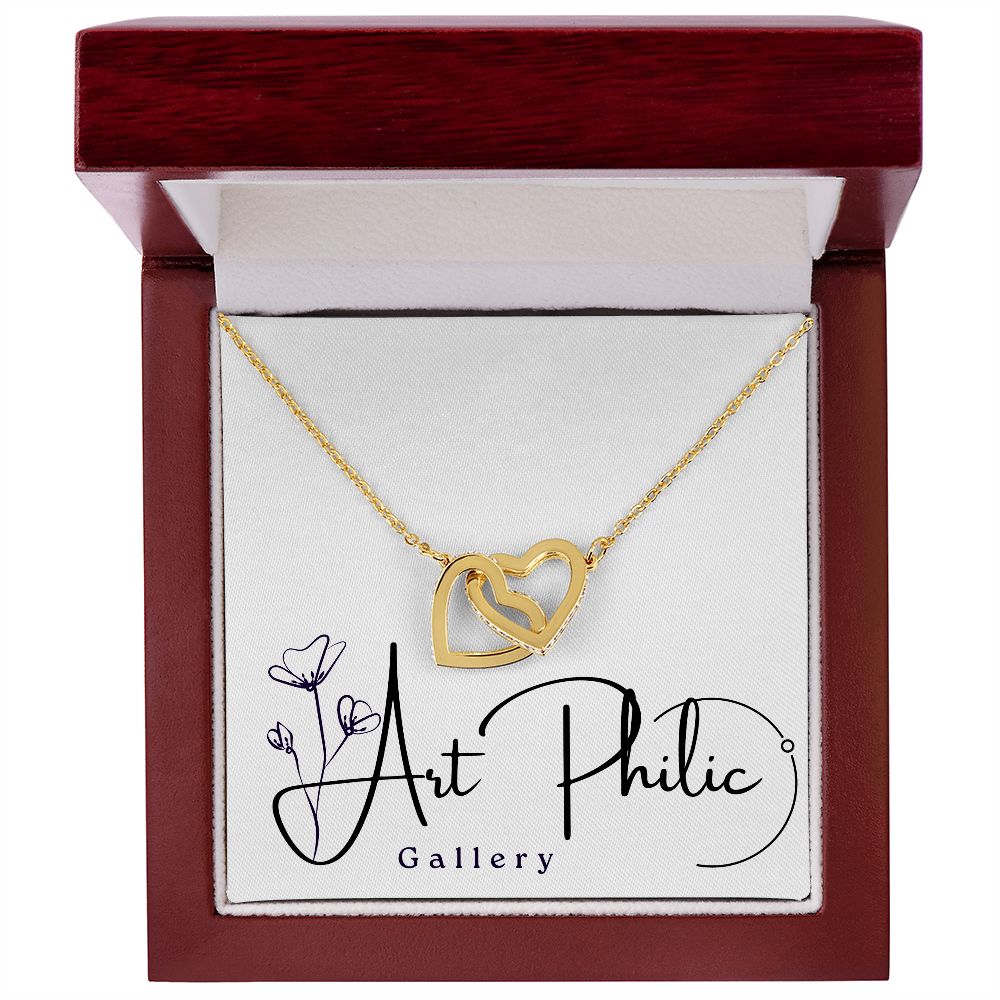 Interlocking Heart Necklace (Yellow & White Gold)