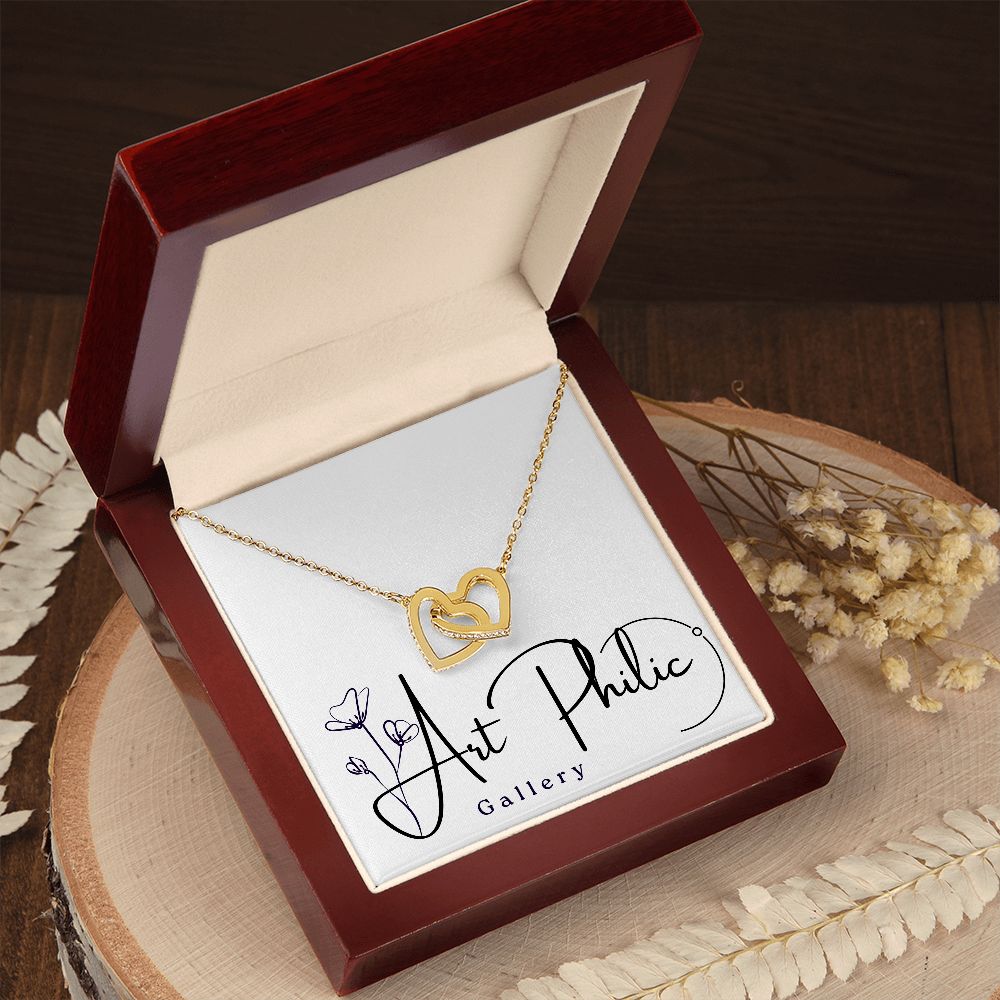 Interlocking Heart Necklace (Yellow & White Gold)