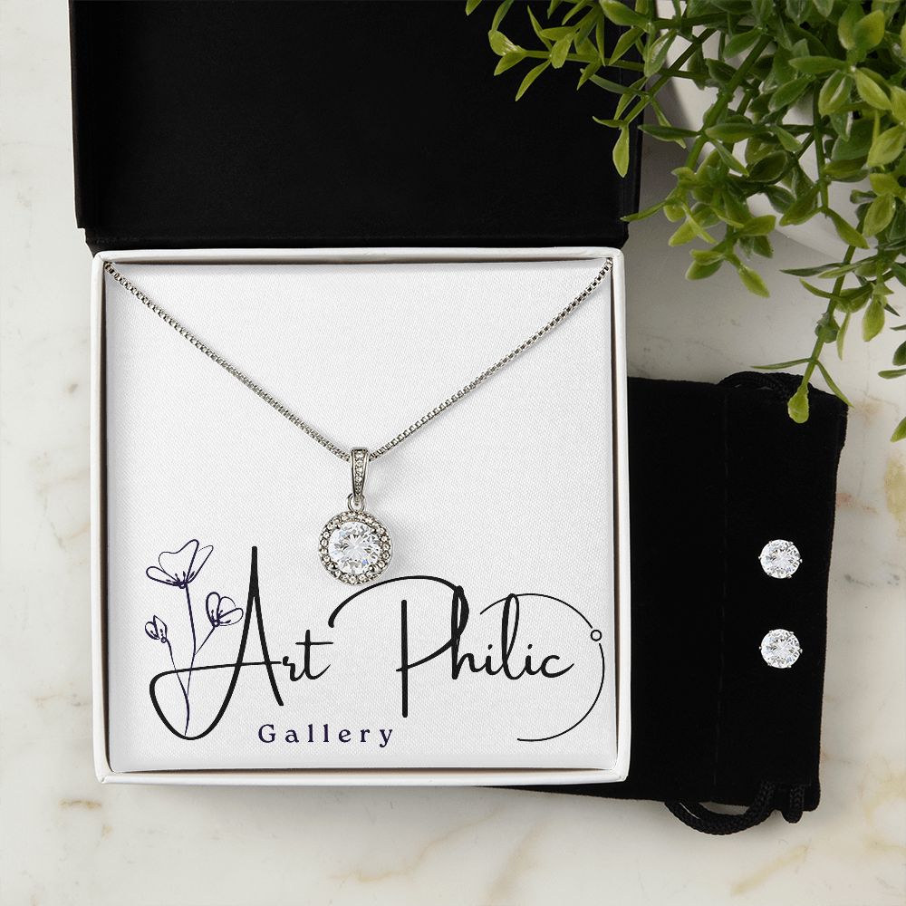 Eternal Hope Necklace + Clear CZ Earrings