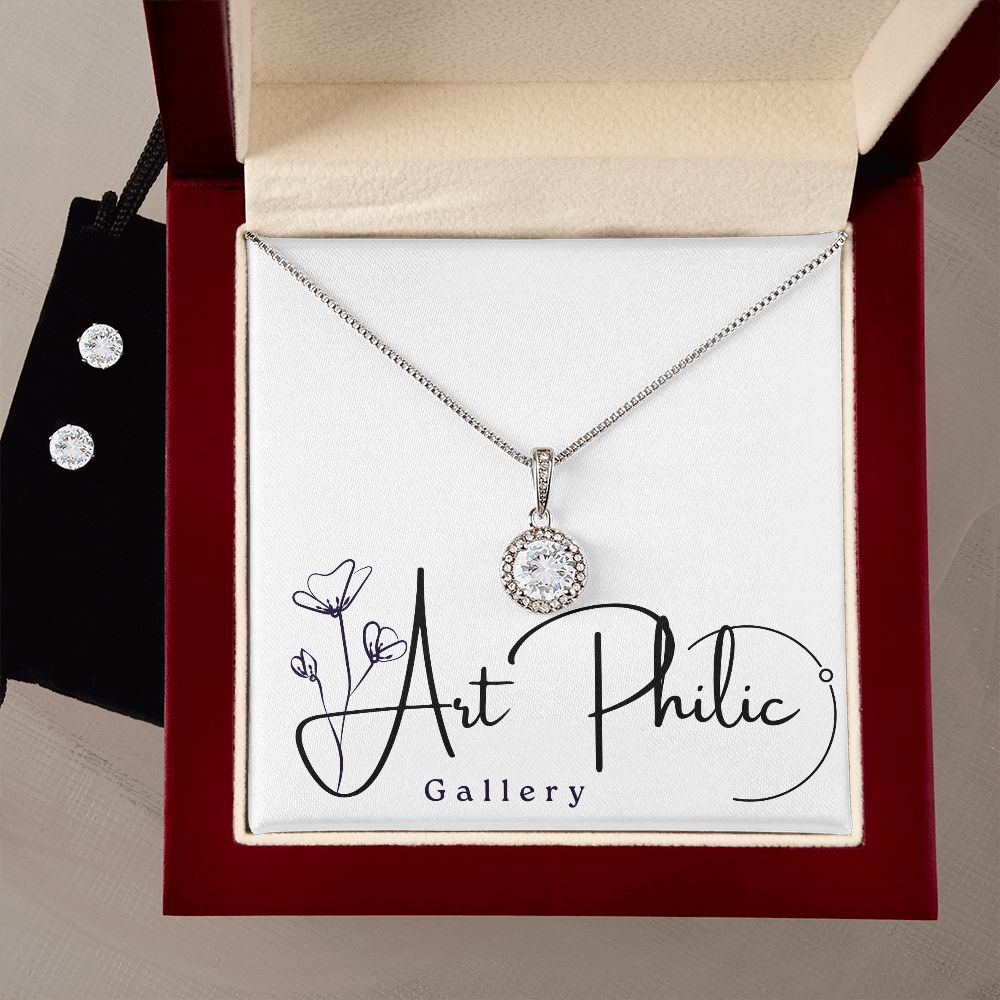 Eternal Hope Necklace + Clear CZ Earrings