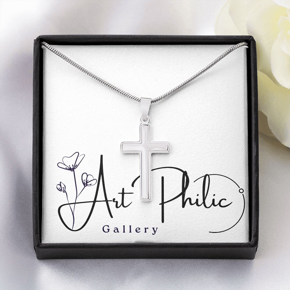 Stainless Cross Necklace w/MC