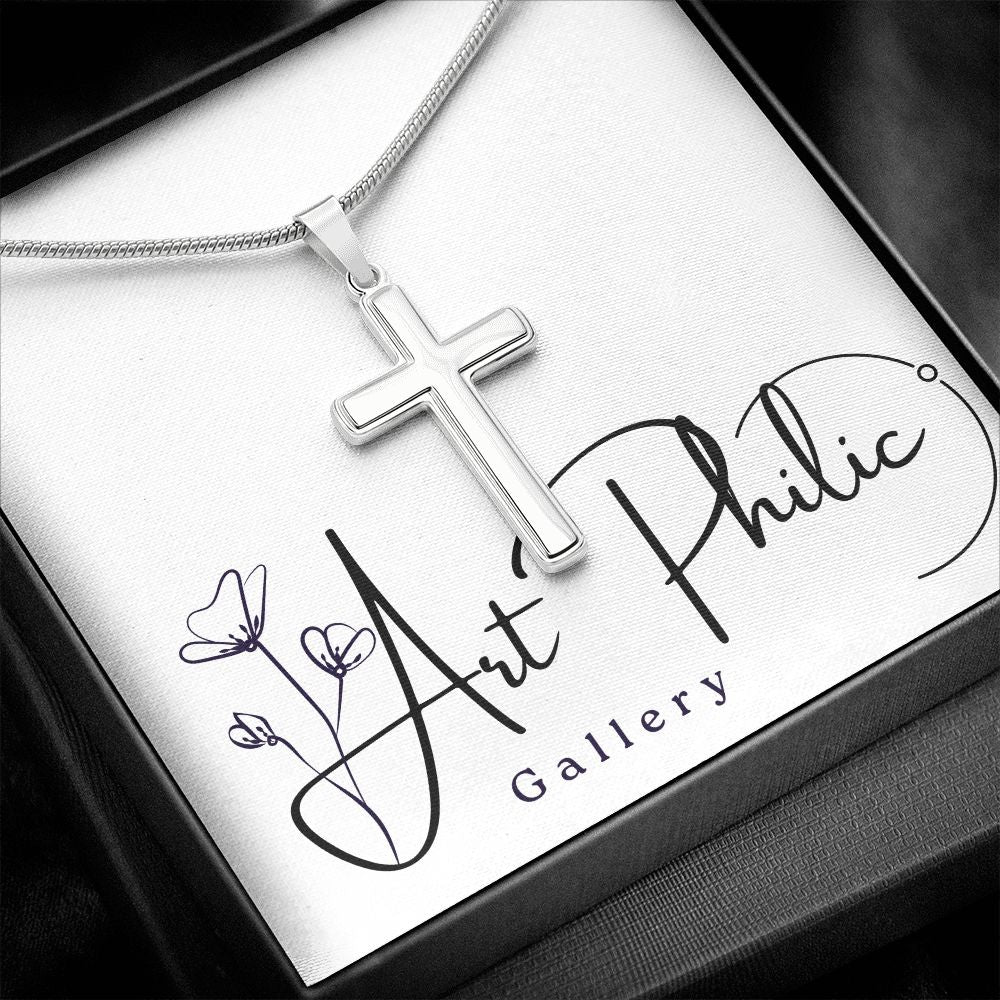 Stainless Cross Necklace w/MC