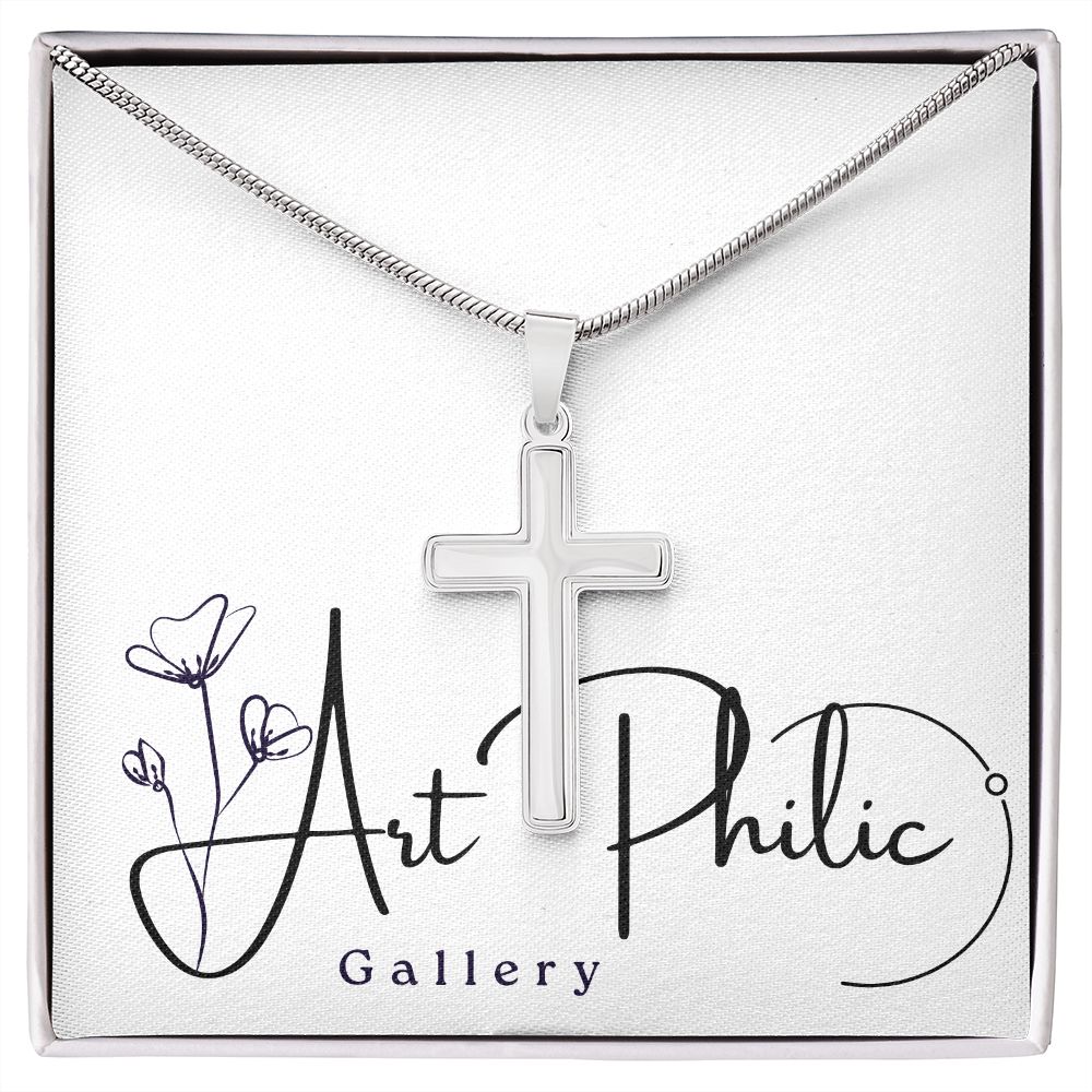Stainless Cross Necklace w/MC