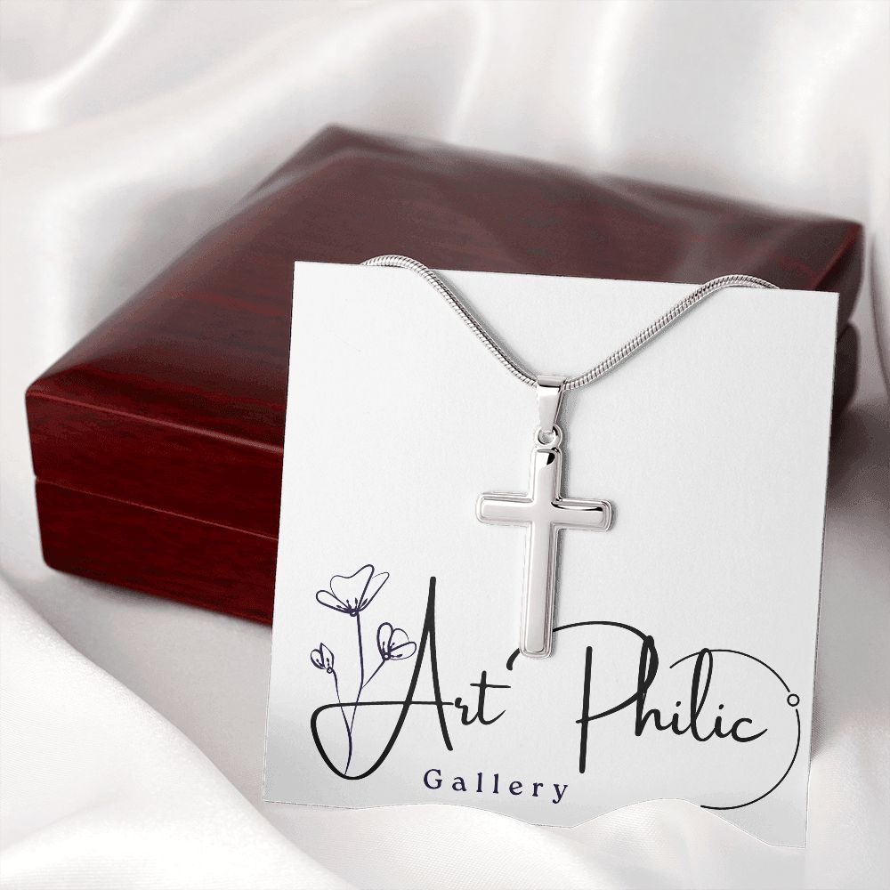 Stainless Cross Necklace w/MC