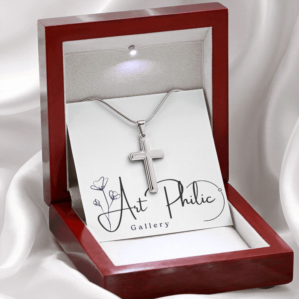 Stainless Cross Necklace w/MC