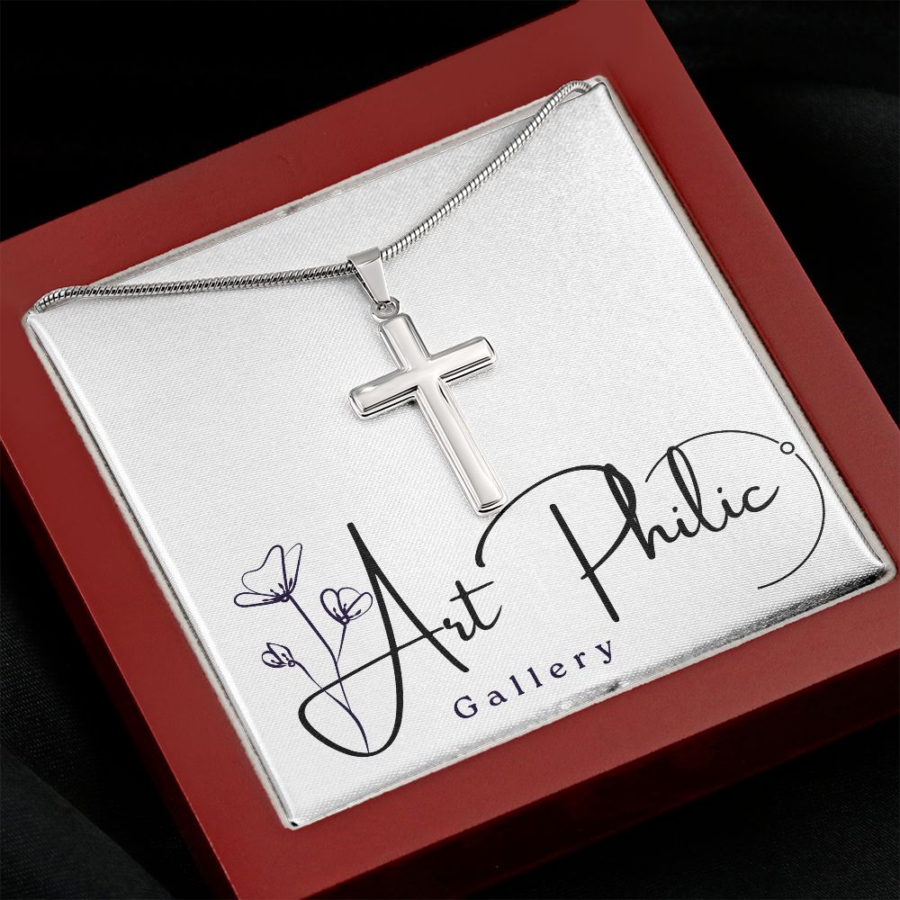 Stainless Cross Necklace w/MC